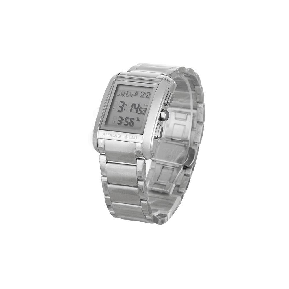 ساعة يد الفلق رقمية  للرجال موديل AL-0245 - فضي
