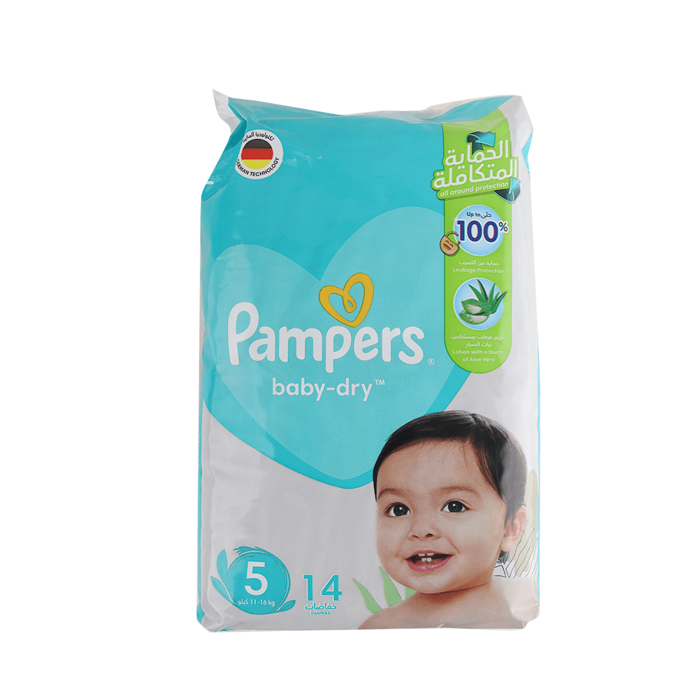 بابمبرز حفاضات سعودي للأطفال عبوة 14 حبة - مقاس 5