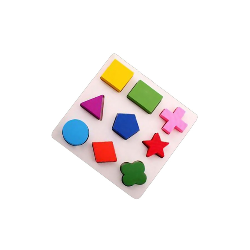 ال دبليو لعبة بازل خشبية هندسية لتعليم الأطفال الرياضيات