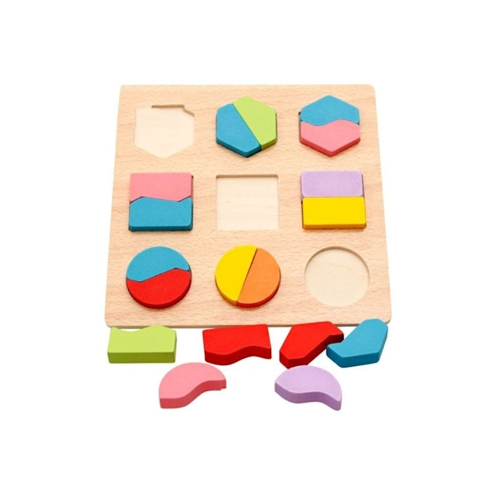 بازل خشبي هندسي للأطفال - مونتيسوري 