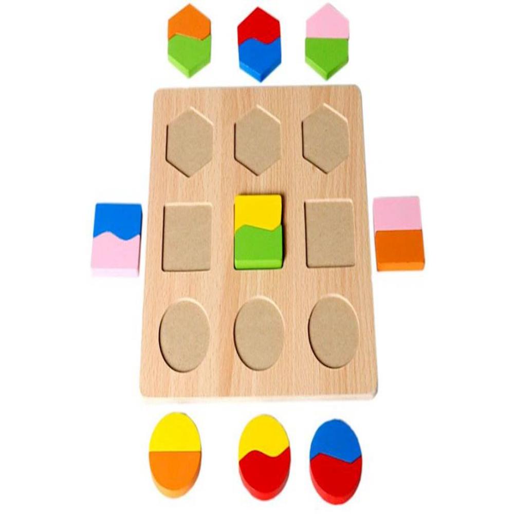  بازل خشبي هندسي للأطفال - مونتيسوري 