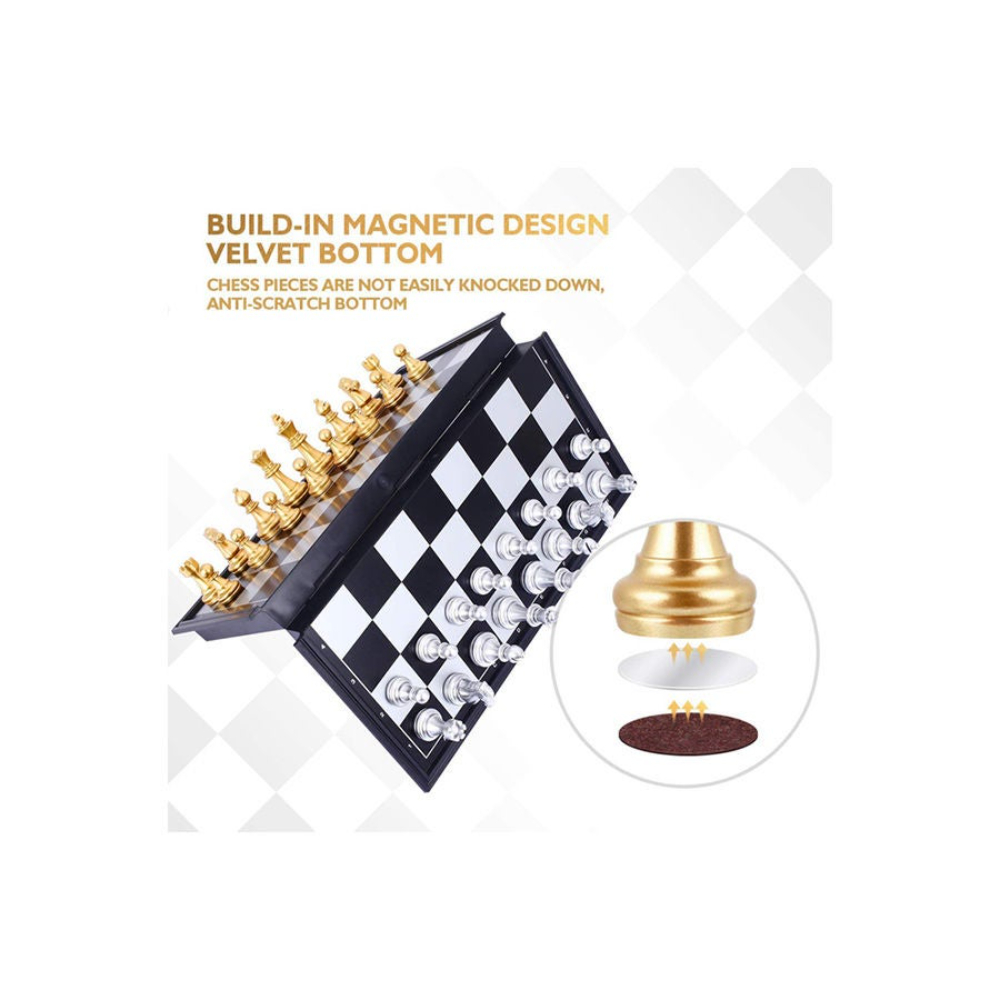  لعبة شطرنج مغناطيسية مع لوح محمول قابل للطي