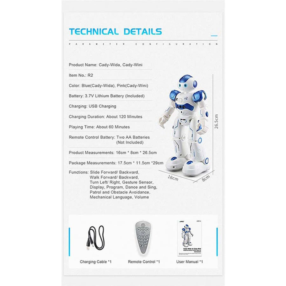 جي جي ار سي روبوت تحكم بالإيماءات ذكي - طراز RM8660BL