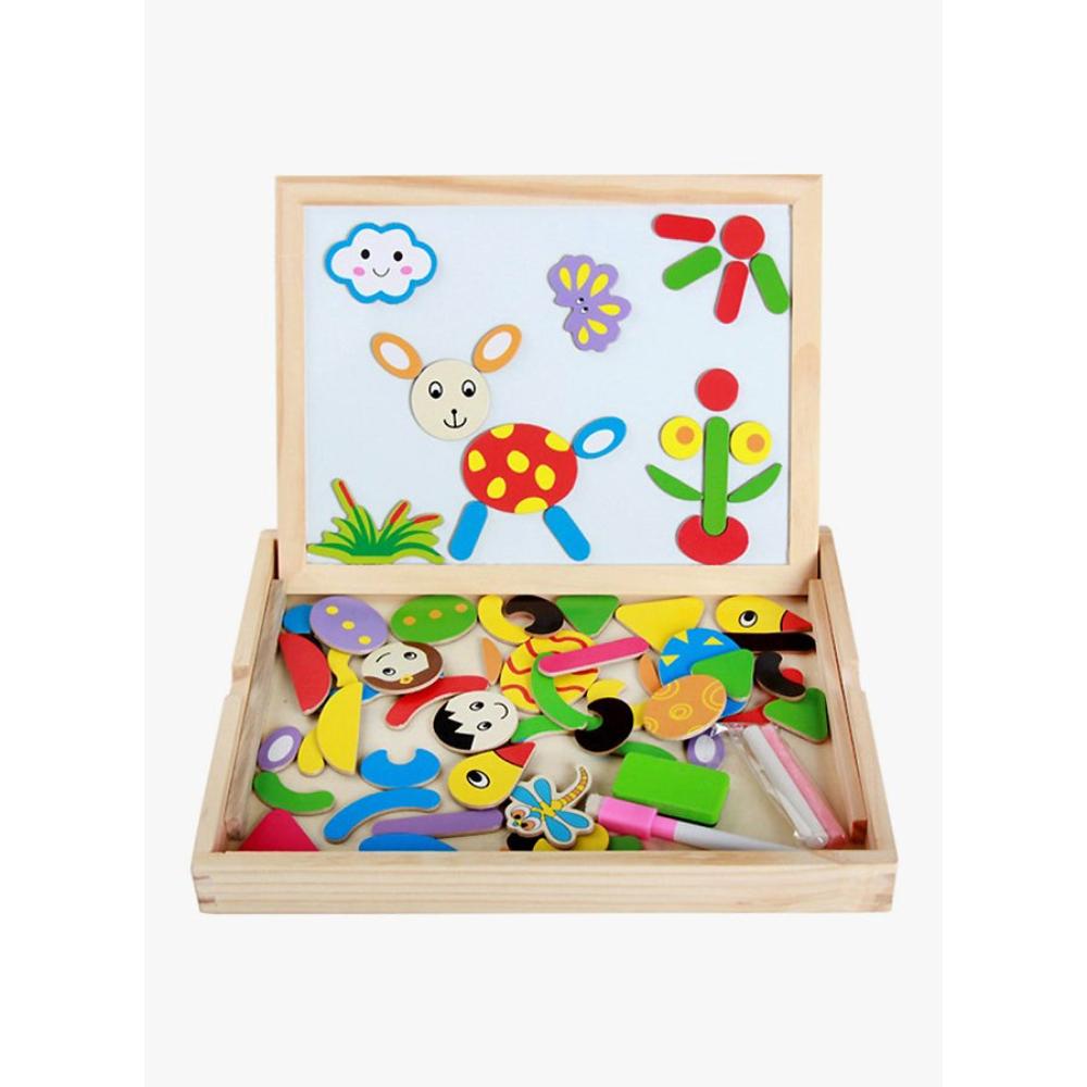  بازل خشبي تعليمي مغناطيسي مزدوج الجوانب