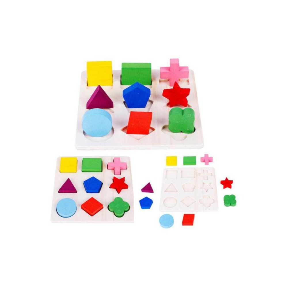 ال دبليو مكعبات هندسية للتعليم المبكر - 3 قطع