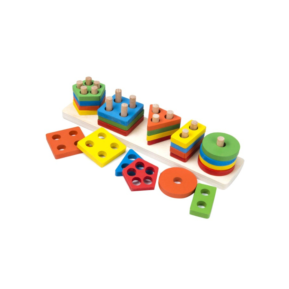 مجموعة مكعبات بناء هندسية 25 قطعة - 11.8x2.77 بوصة