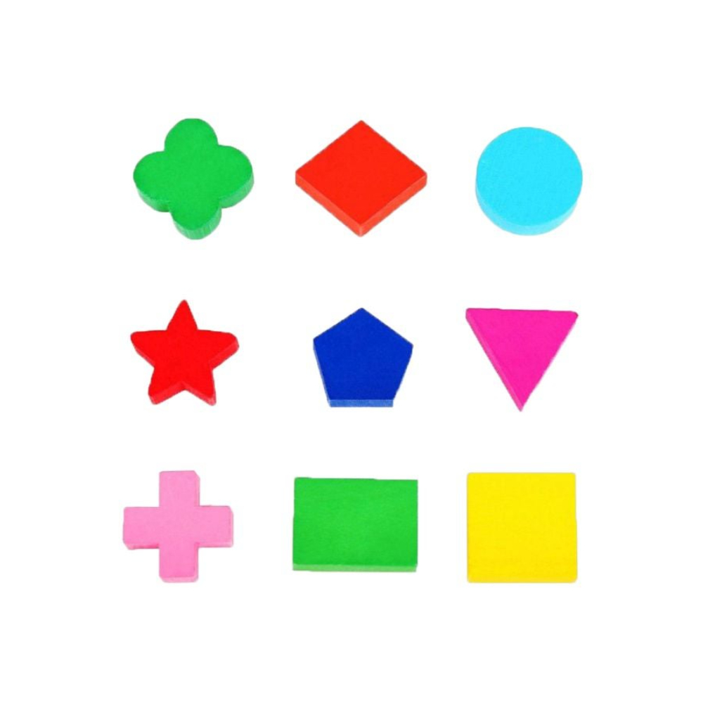 ال دبليو مجموعة لعب خشبية هندسية 9 قطع - طراز 8ZN4JN4R