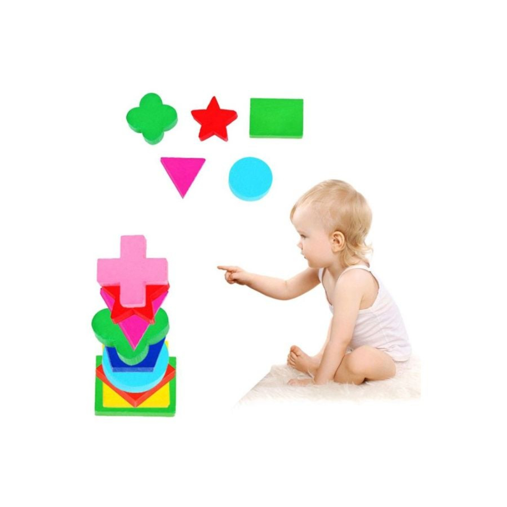 ال دبليو مجموعة لعب خشبية هندسية 9 قطع - طراز 8ZN4JN4R