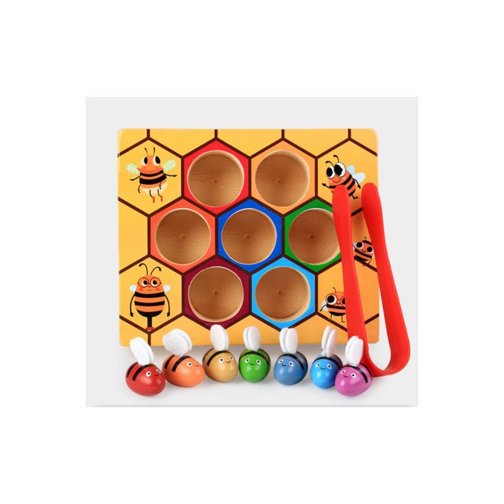  لعبة تعليمية خشبية للأطفال تصميم خلية نحل 