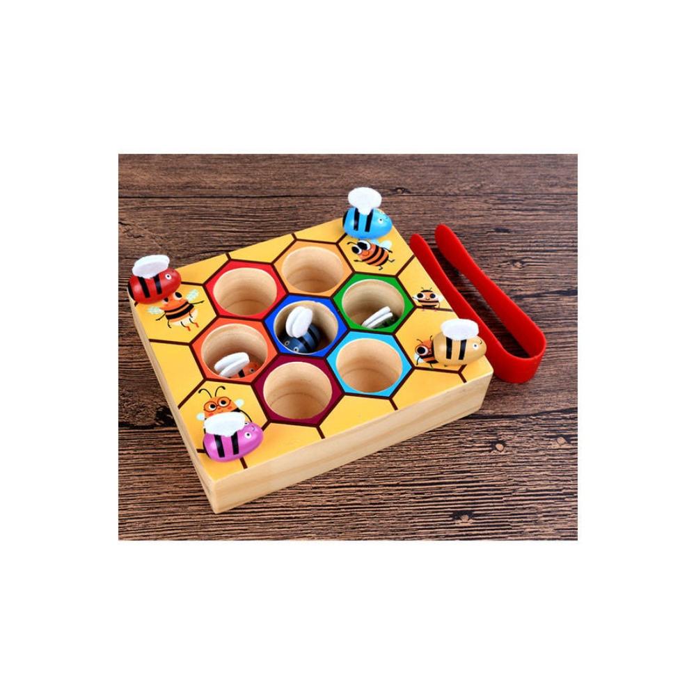  لعبة تعليمية خشبية للأطفال تصميم خلية نحل 