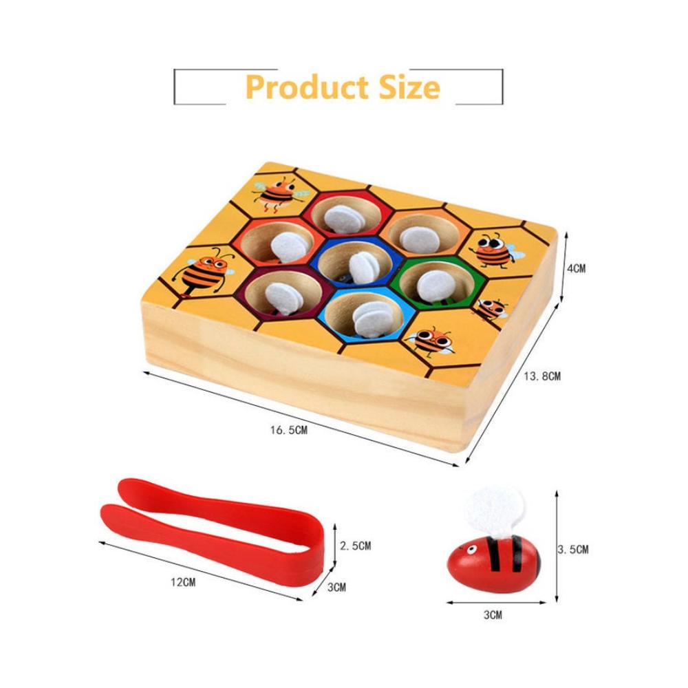  لعبة تعليمية خشبية للأطفال تصميم خلية نحل 