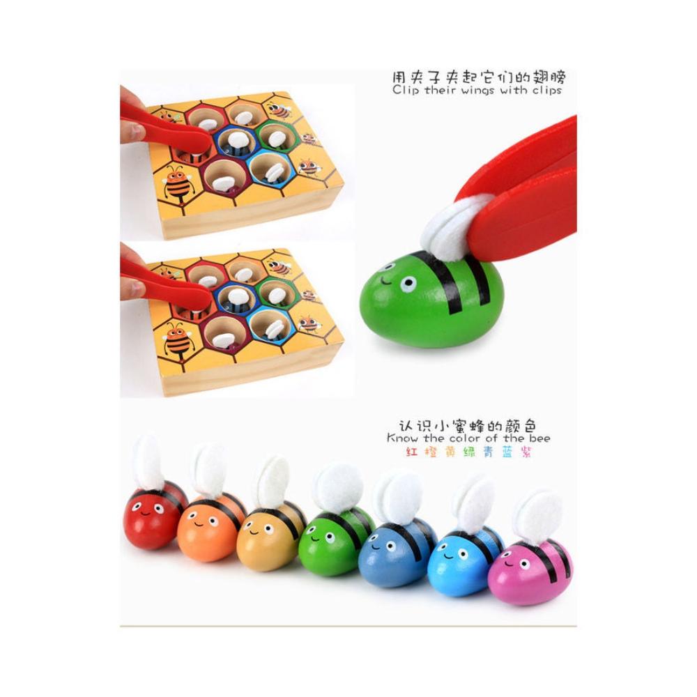  لعبة تعليمية خشبية للأطفال تصميم خلية نحل 