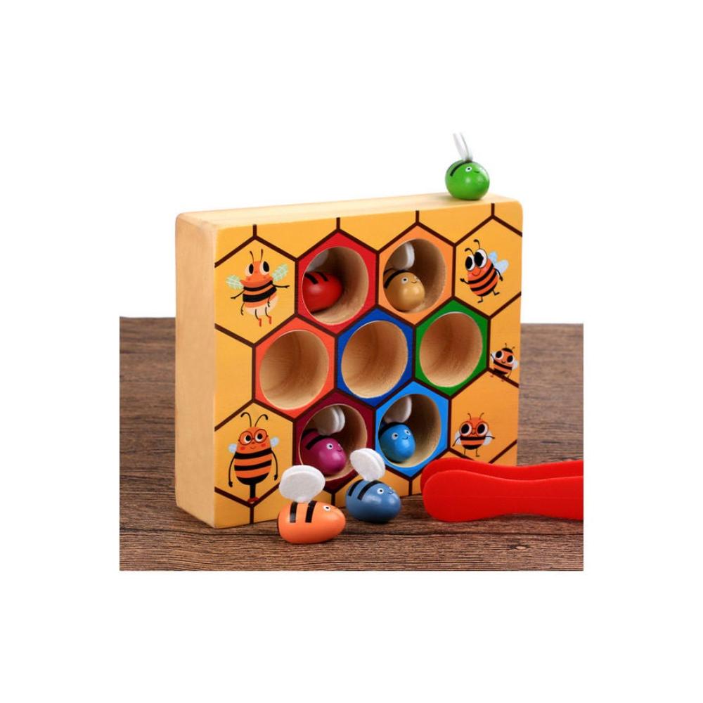 إيهوم لعبة خلية النحل الخشبية التعليمية المبكرة للأطفال متعددة الألوان - موديل n1150