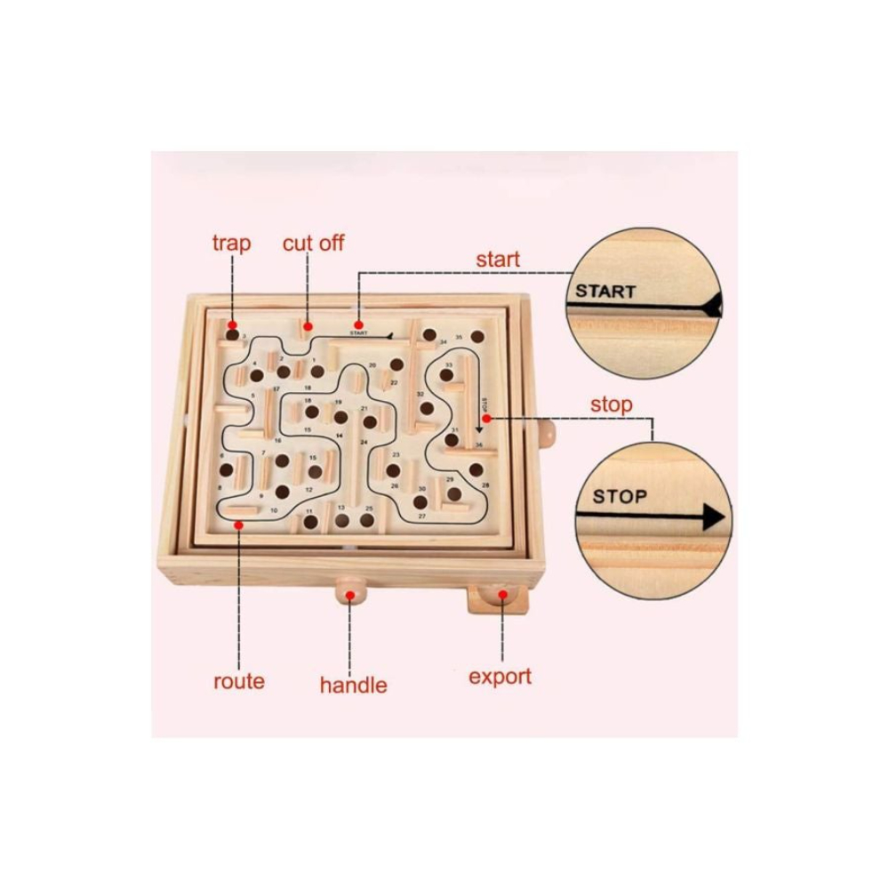  لوح متاهة خشبي: لعبة متاهة خشبية 