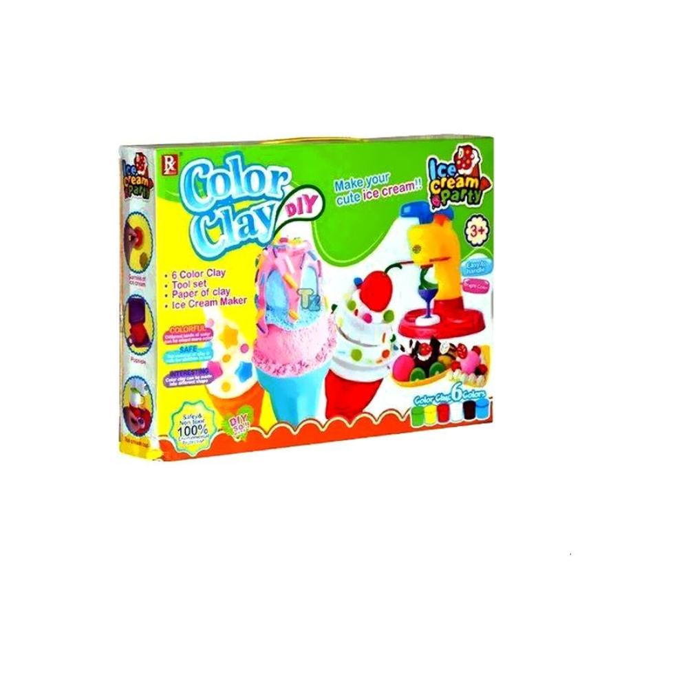  طقم صلصال ملون لصنع حفلة آيس كريم