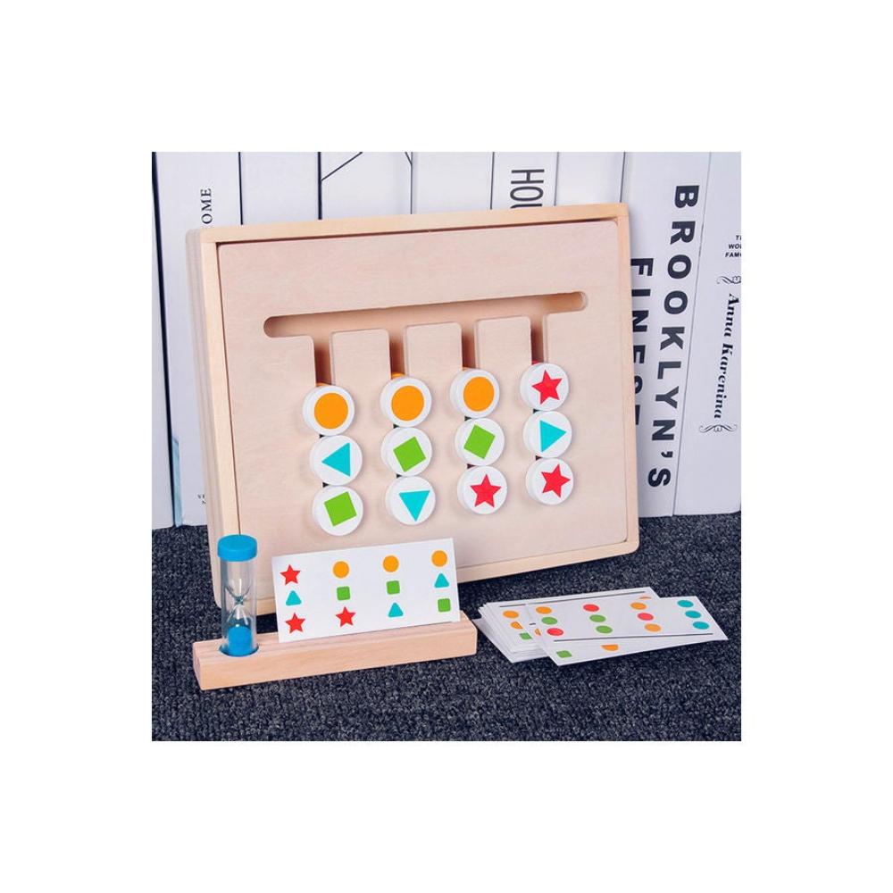  لعبة لوح أنشطة خشبي يحتوي على أحجيات