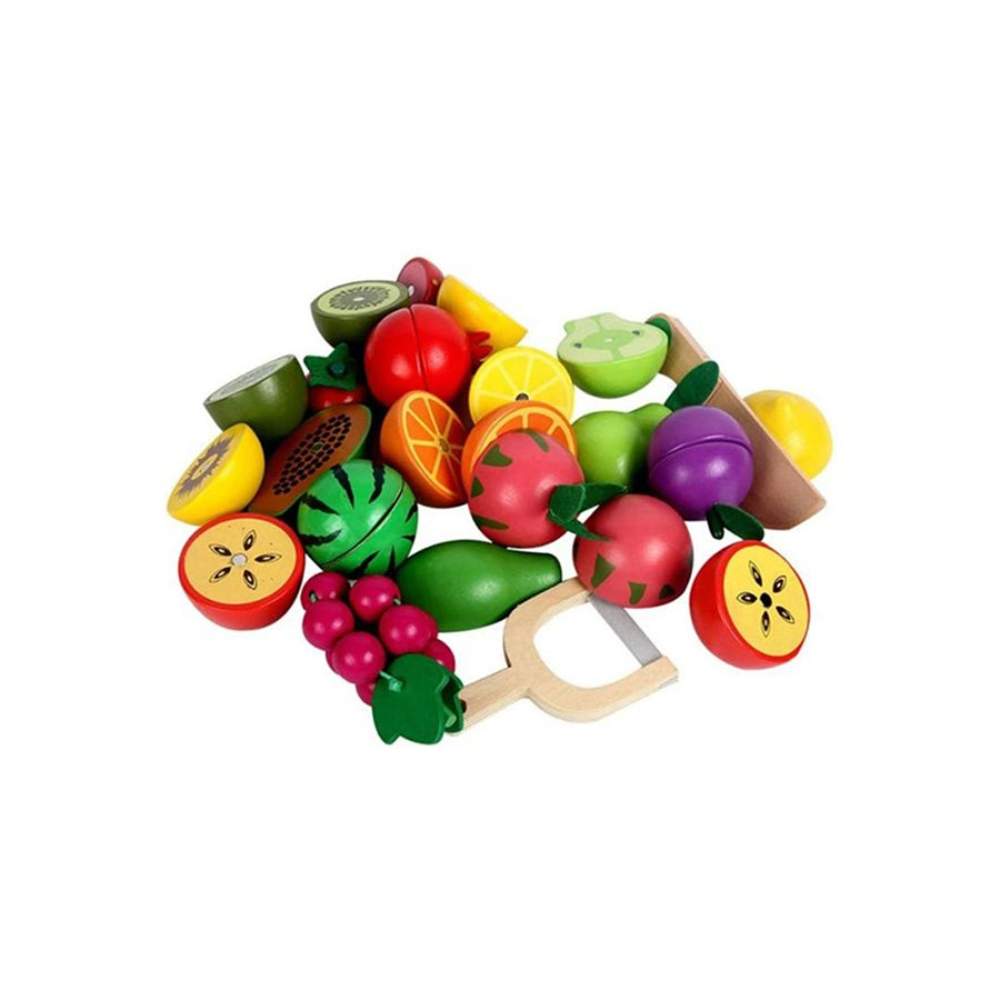 بسمة مجموعة ألعاب مطبخ خشبية ملونة - 20x10x19 سم