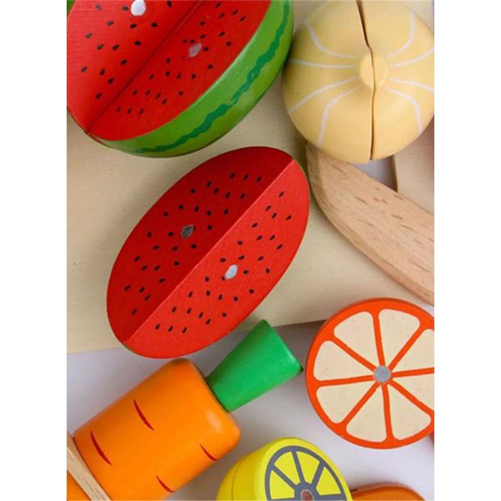 بسمة مجموعة ألعاب مطبخ خشبية ملونة - 20x10x19 سم