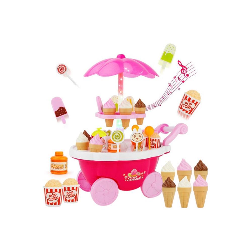 بيوينتي مجموعة لعبة عربة مثلجات وحلوى للتظاهر