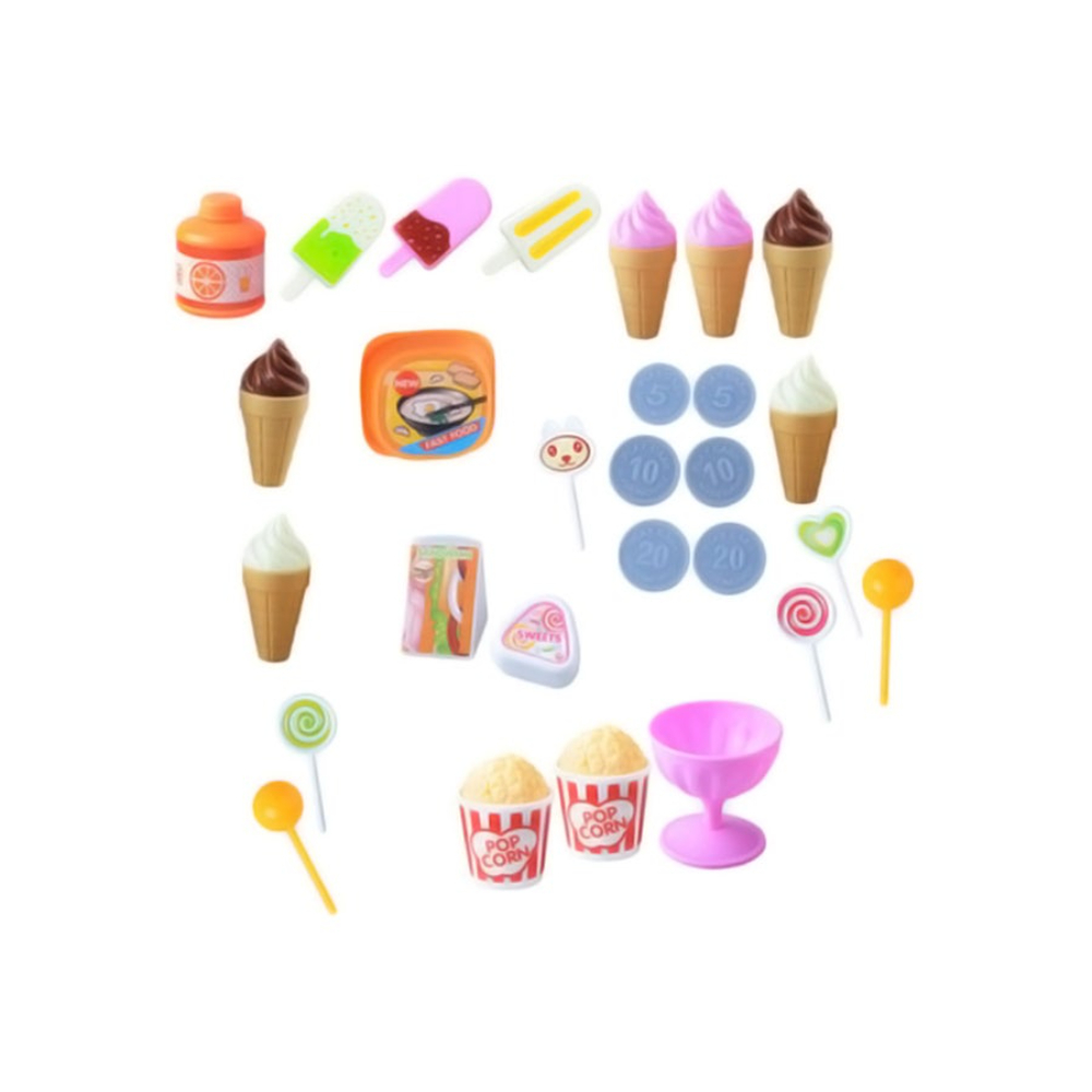 بيوينتي مجموعة لعبة عربة مثلجات وحلوى للتظاهر