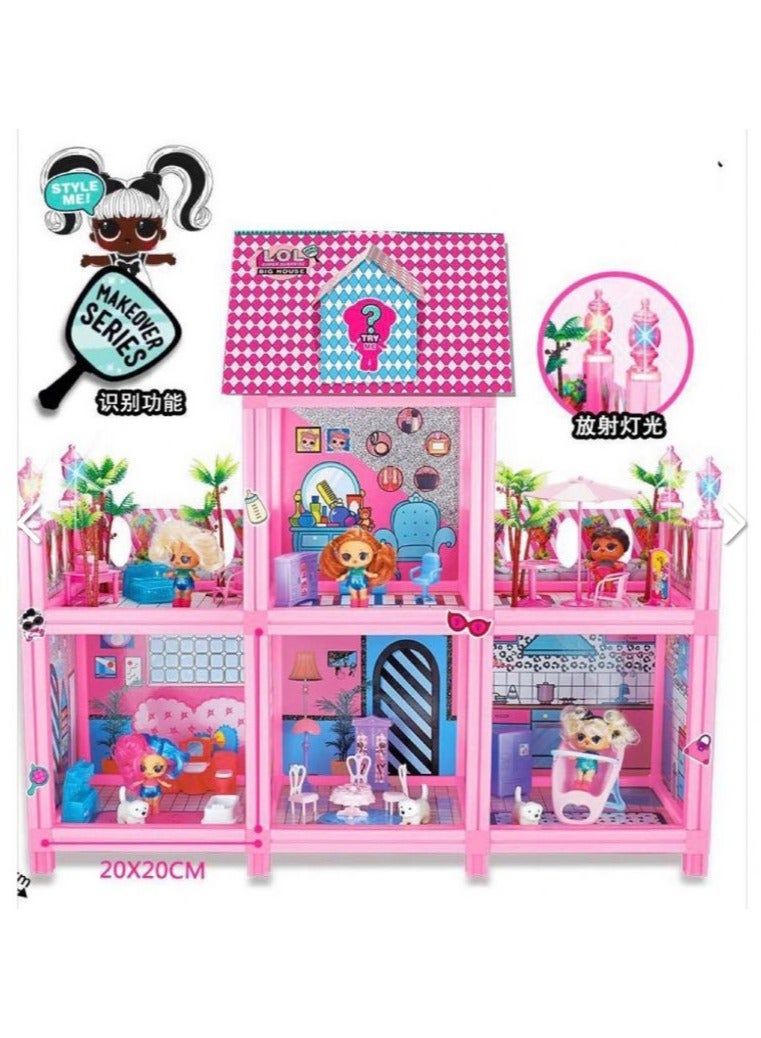 أل أو أل لعبة بيت الدمى الإبداعي مع 85 مفاجأة - 91.44x91.44 سم