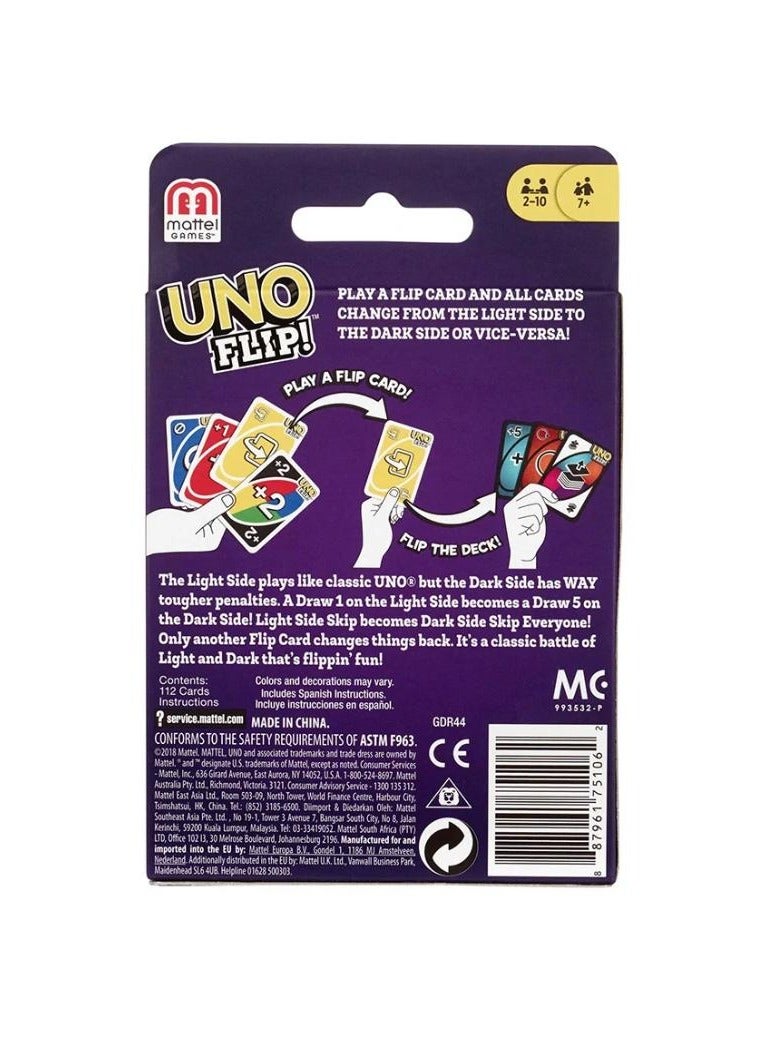 لعبة مرح لعبة بطاقات اونو فليب مزدوجة الجانب - 9.23x1.9x14.44 سم