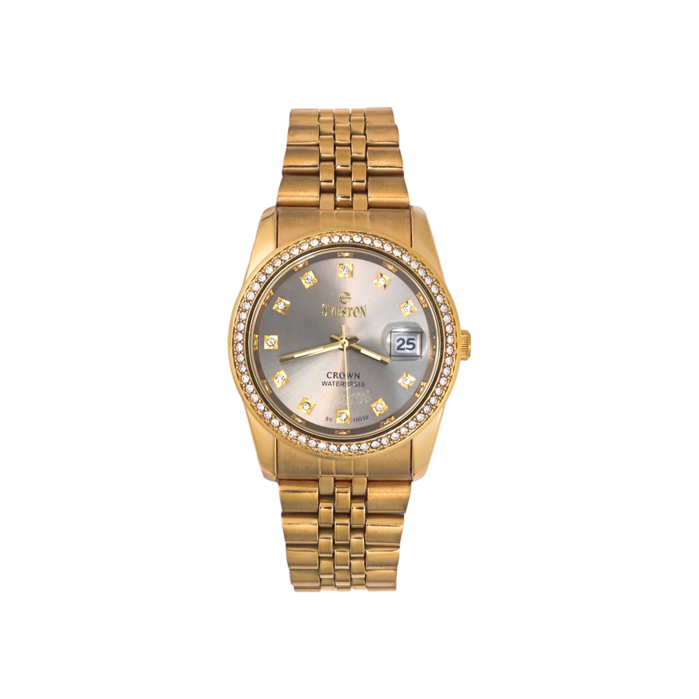 سيفيستون كراون ساعة يد فولاذ كلاسيكية فاخرة موديل 10030 للرجال  -  نحاسي