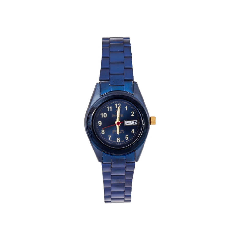رانكر تايم ساعة يد فولاذ فاخرة موديل 2002 للنساء -  أزرق