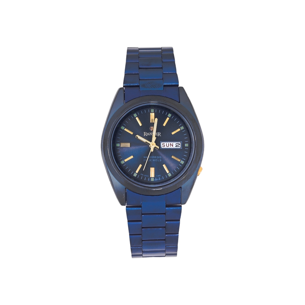 رانكر تايم ساعة يد فولاذ فاخرة موديل 2002 للرجال -  أزرق