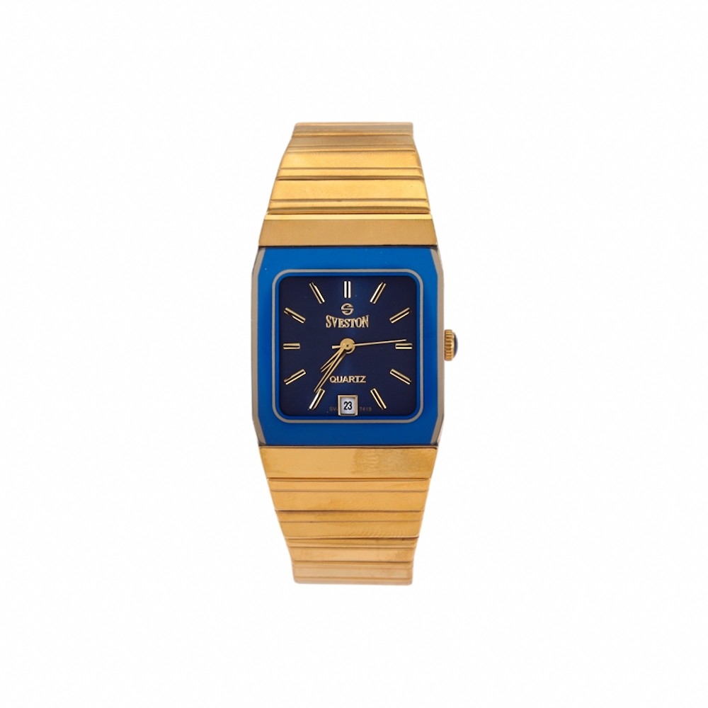 سفيستون ساعة يد نسائية استيل بإيطار ذهبي-HRSV 7419 IPG