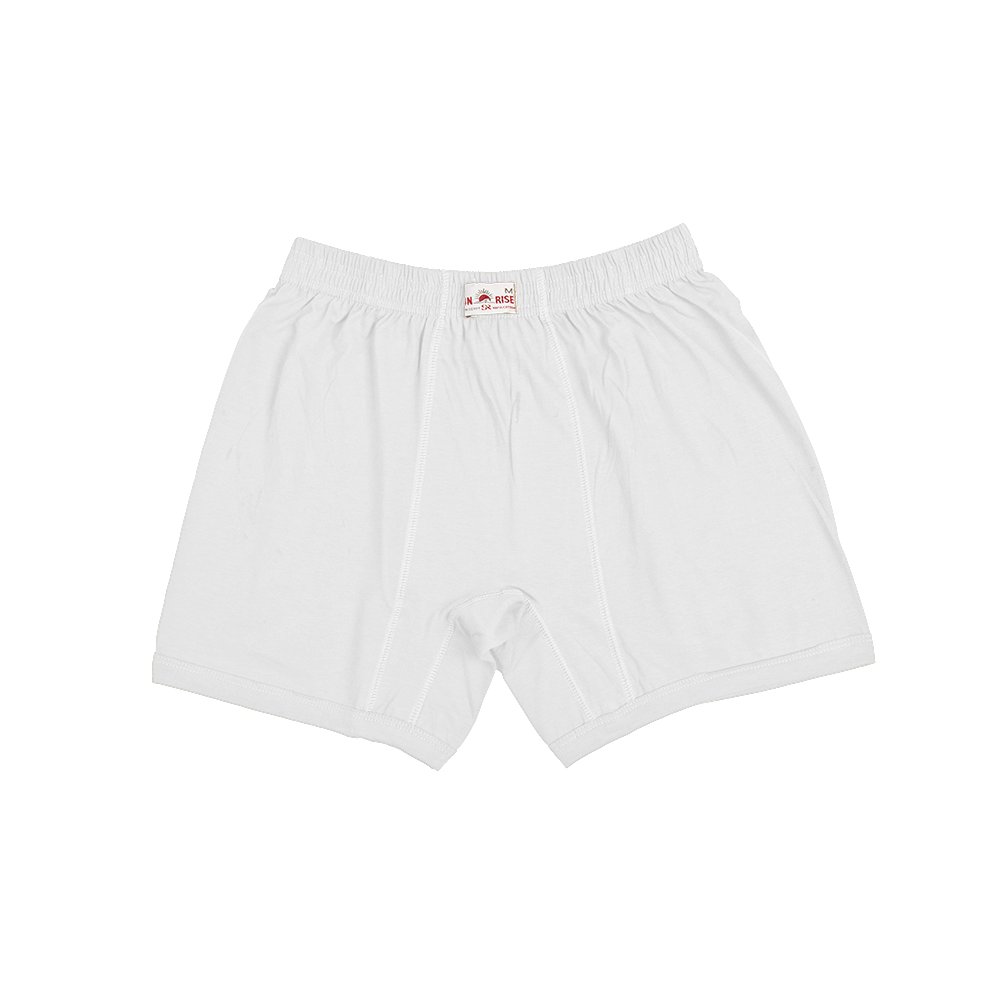 سروال داخلي بوكسر من القطن للرجال - أبيض