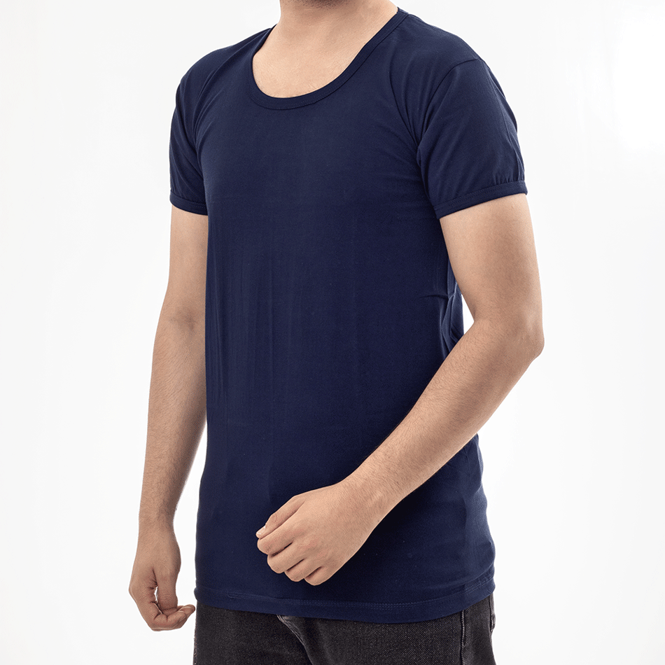 فنيلة رجالي نصف كم من القطن 