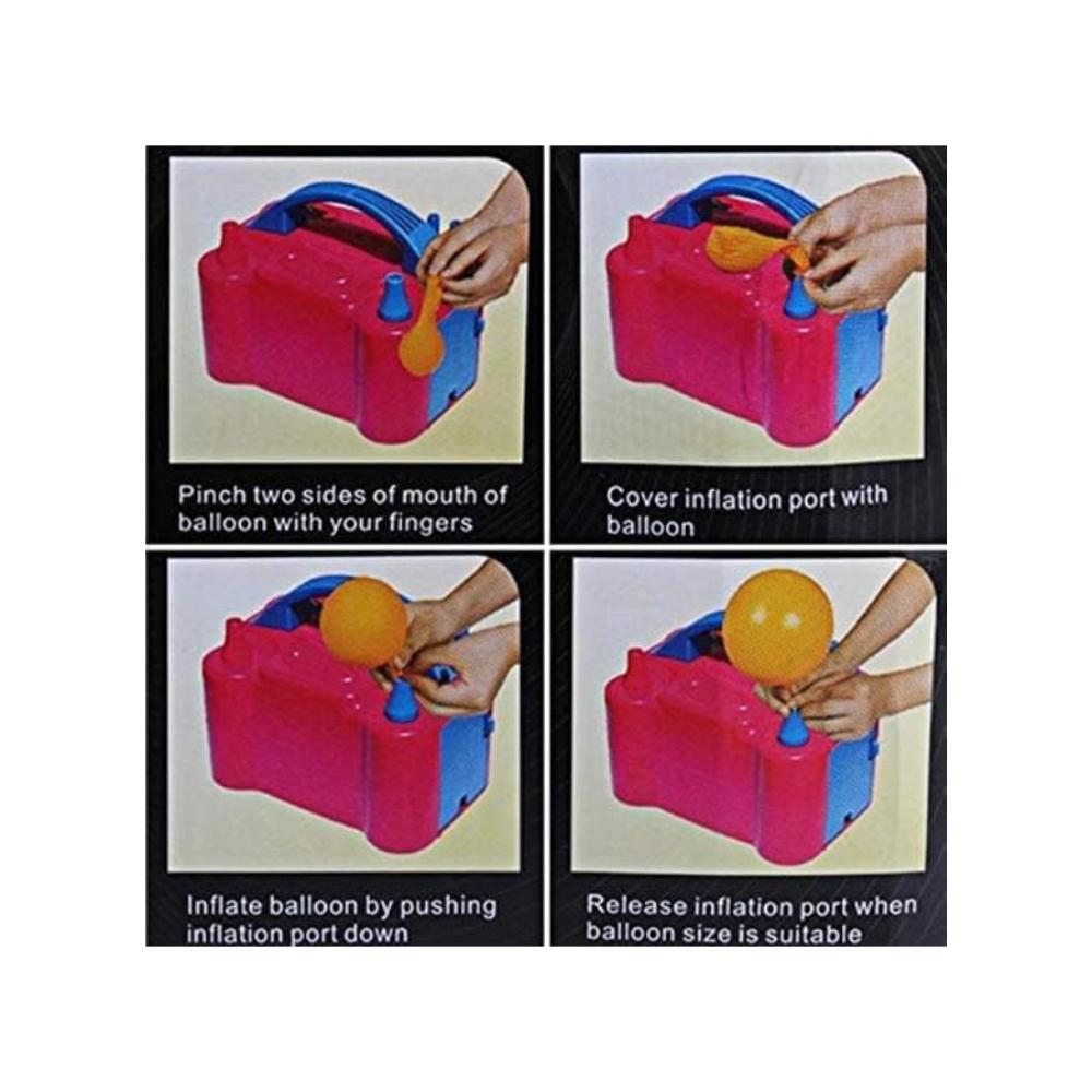 منفاخ هواء محمول بفوهة مزدوجة مع منفاخ للبالونات