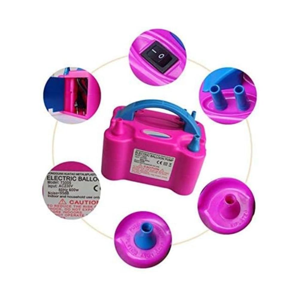 منفاخ هواء محمول بفوهة مزدوجة مع منفاخ للبالونات