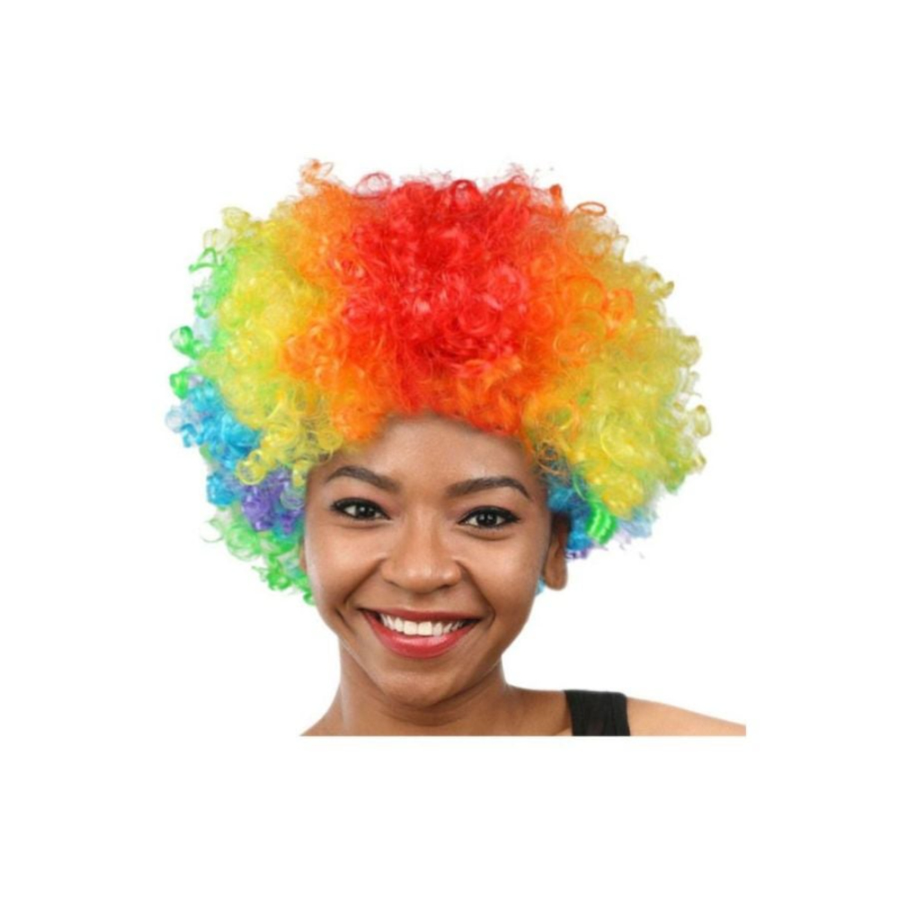 فوبيري باروكة شعر مستعار بتصميم مهرج بألوان قوس قزح - موديل 5127
