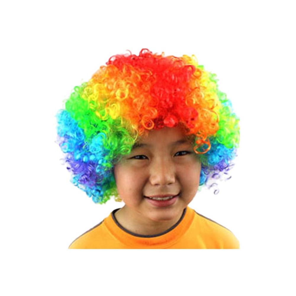  شعر مستعار مجعد لشخصية مهرج متعدد الألوان - 20 سم