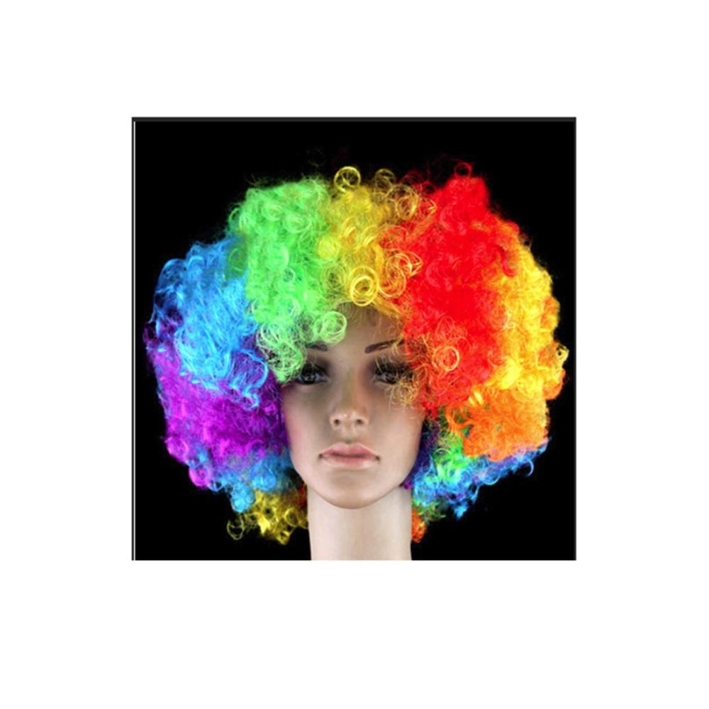  شعر مستعار مجعد لشخصية مهرج متعدد الألوان - 20 سم