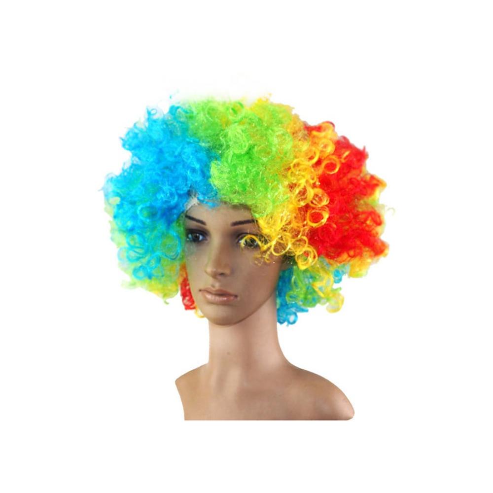  شعر مستعار مجعد لشخصية مهرج متعدد الألوان - 20 سم