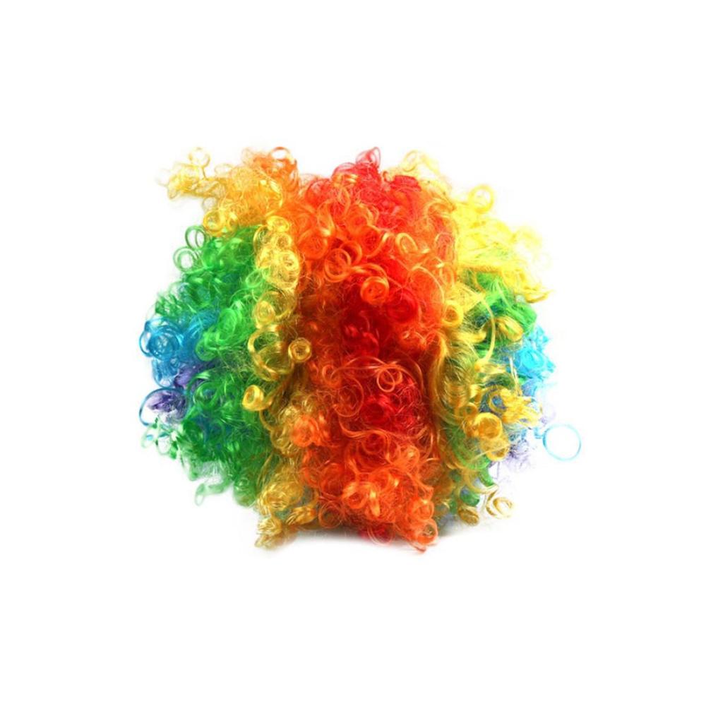  شعر مستعار مجعد لشخصية مهرج متعدد الألوان - 20 سم