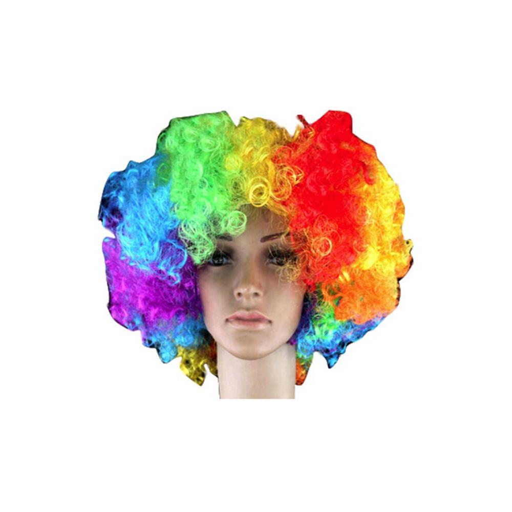  شعر مستعار مجعد لشخصية مهرج متعدد الألوان - 20 سم