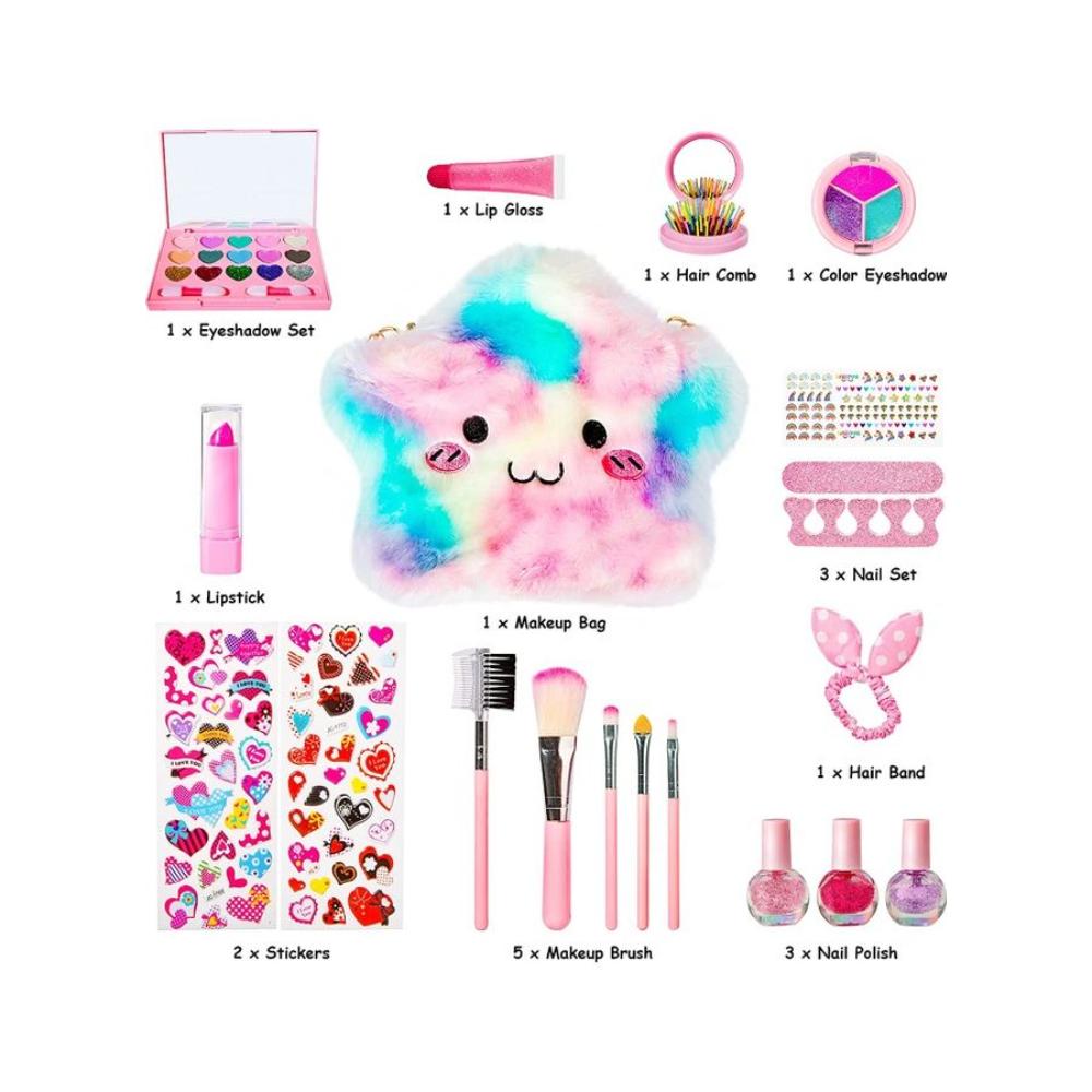  مجموعة مكياج الأطفال بتصميم نجمة موديل TY3749-A - وردي