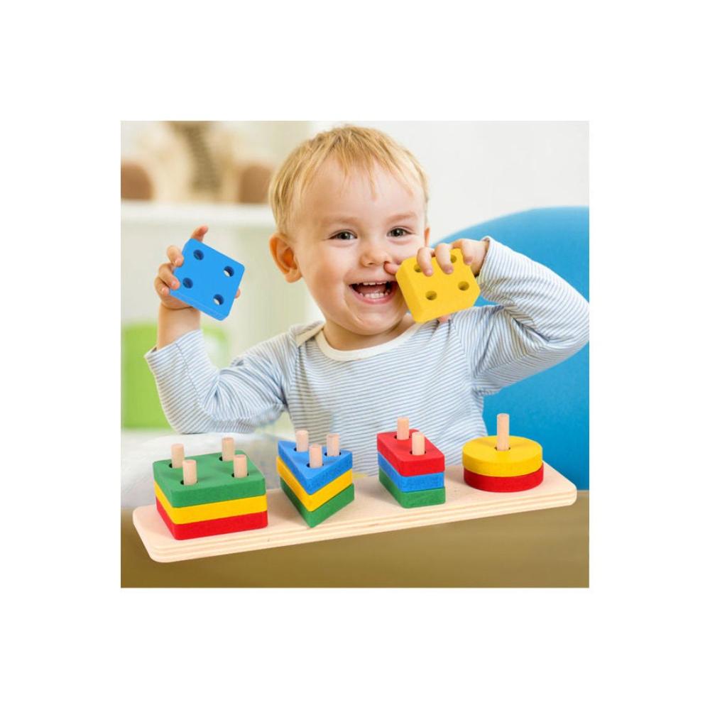 إيهوم مجموعة ألغاز مكونة من 4 أعمدة هندسية - موديل n1176إ