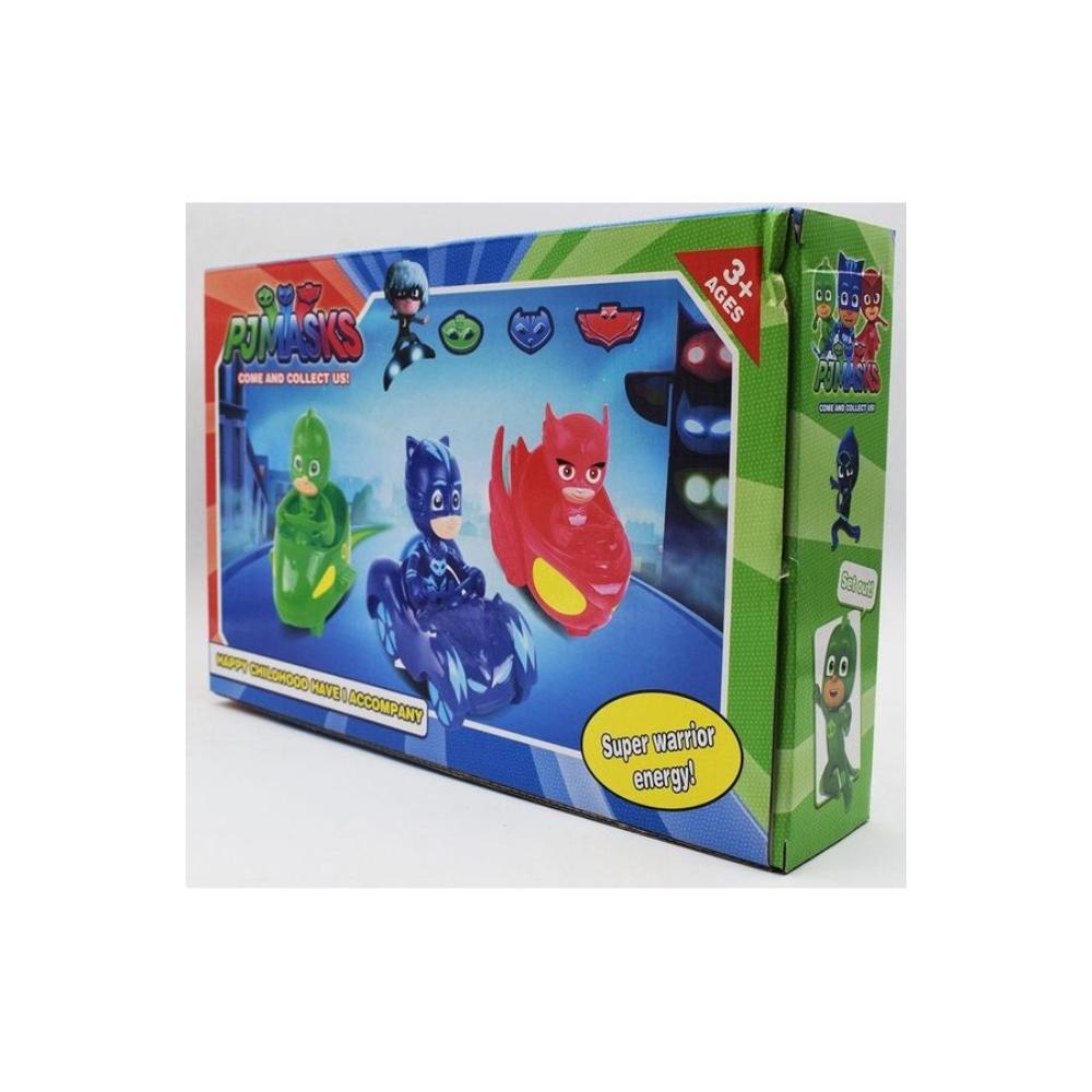 مجموعة مجسمات شخصيات بي جي ماسكس مع سيارات - 10 قطع 