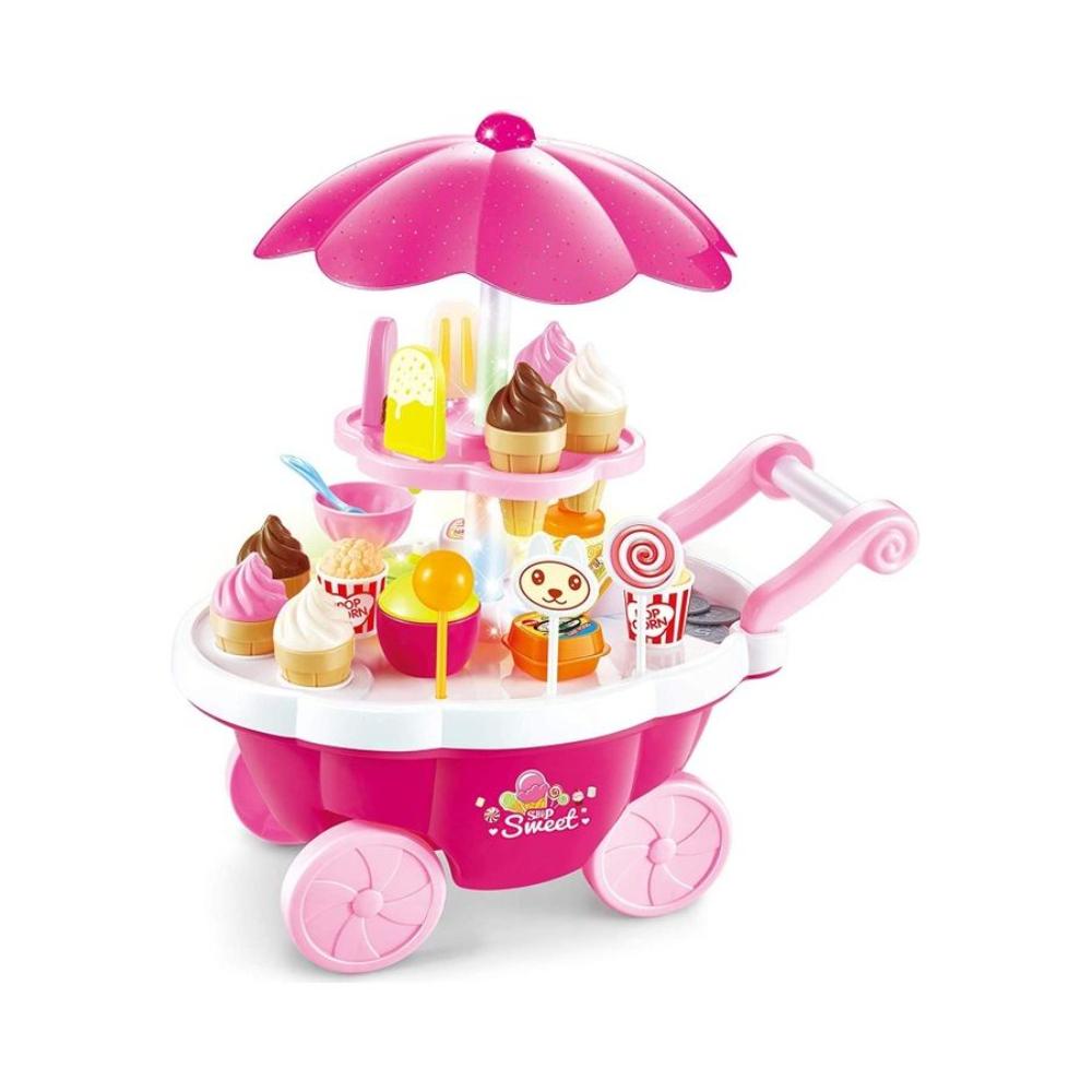 مس تيارا لعبة عربة بيع آيس كريم بلاستيكية 39 قطعة - 28x20 سم