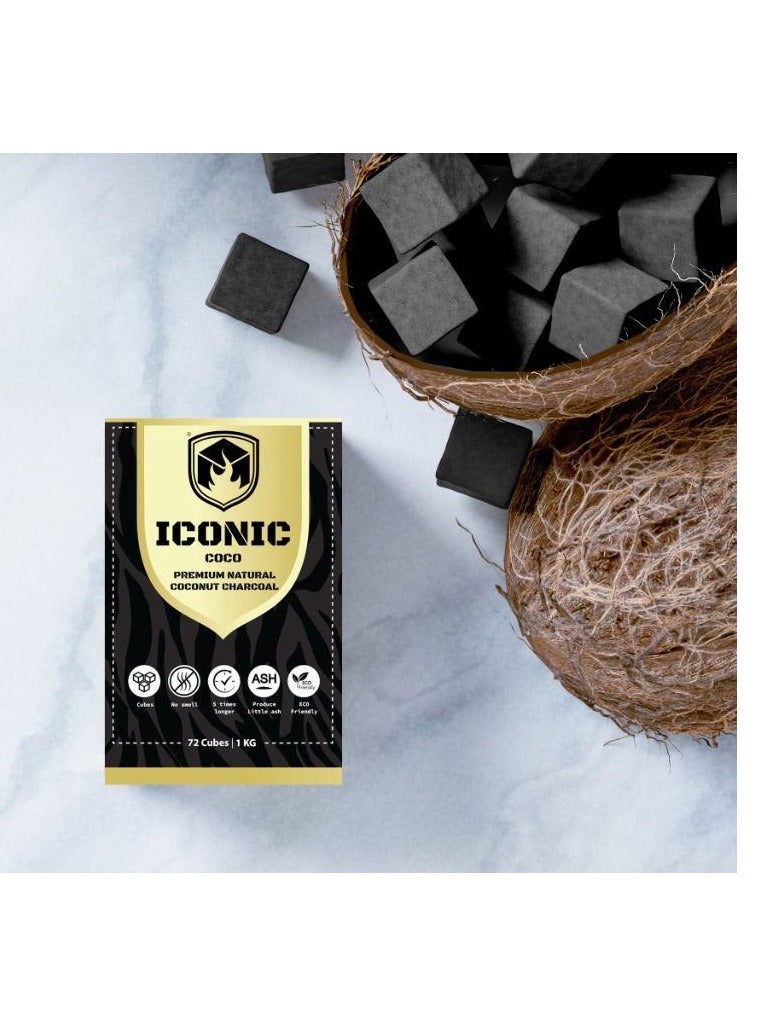 فحم طبيعي من قشور جوز الهند - 72 قطعة