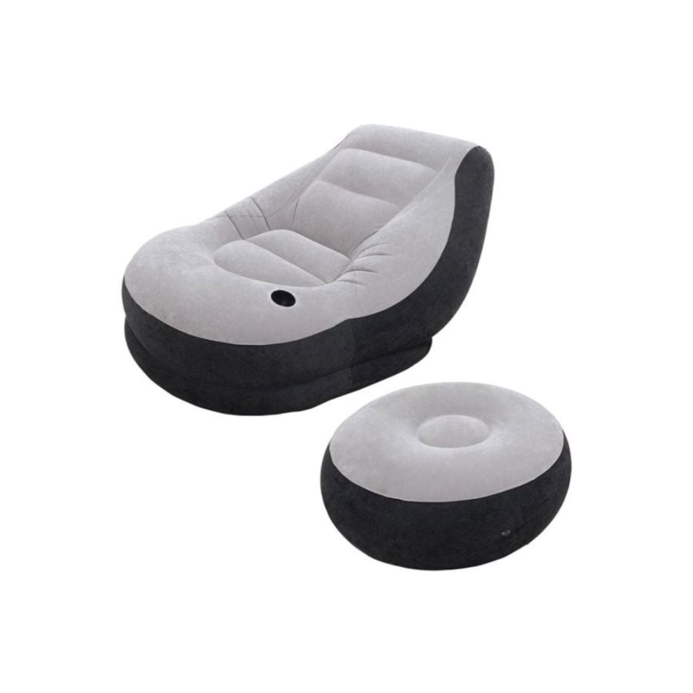 انتكس كرسي استرخاء كبير قابل للنفخ بمسند قدم