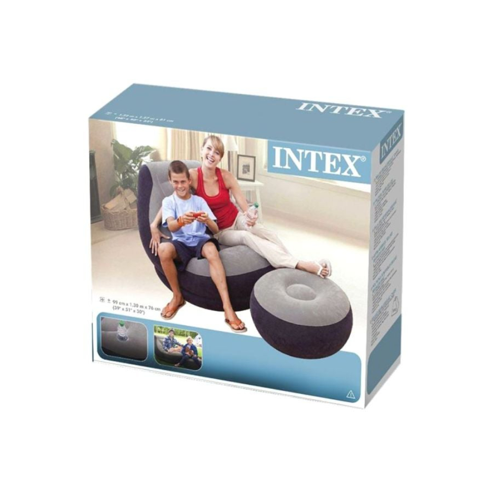 انتكس كرسي استرخاء كبير قابل للنفخ بمسند قدم