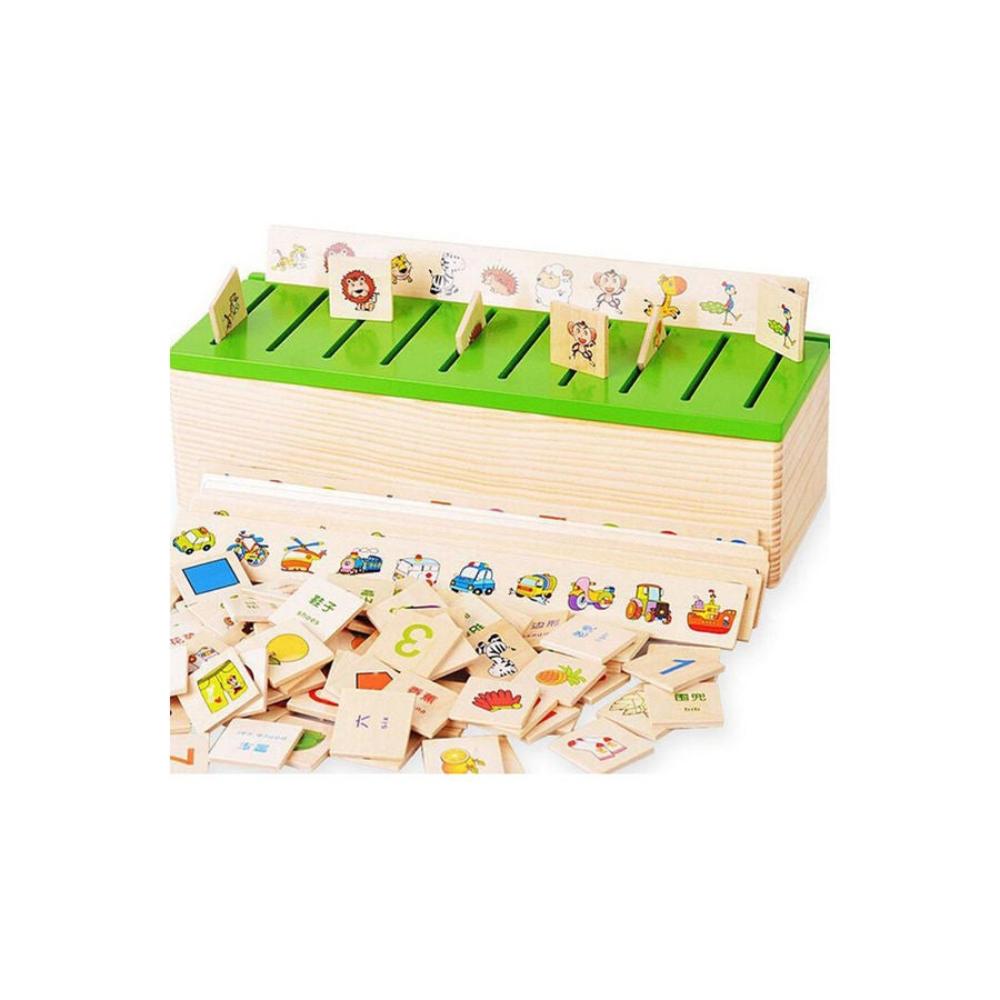  لعبة صندوق تعلم تصنيف المعرفة الخشبي