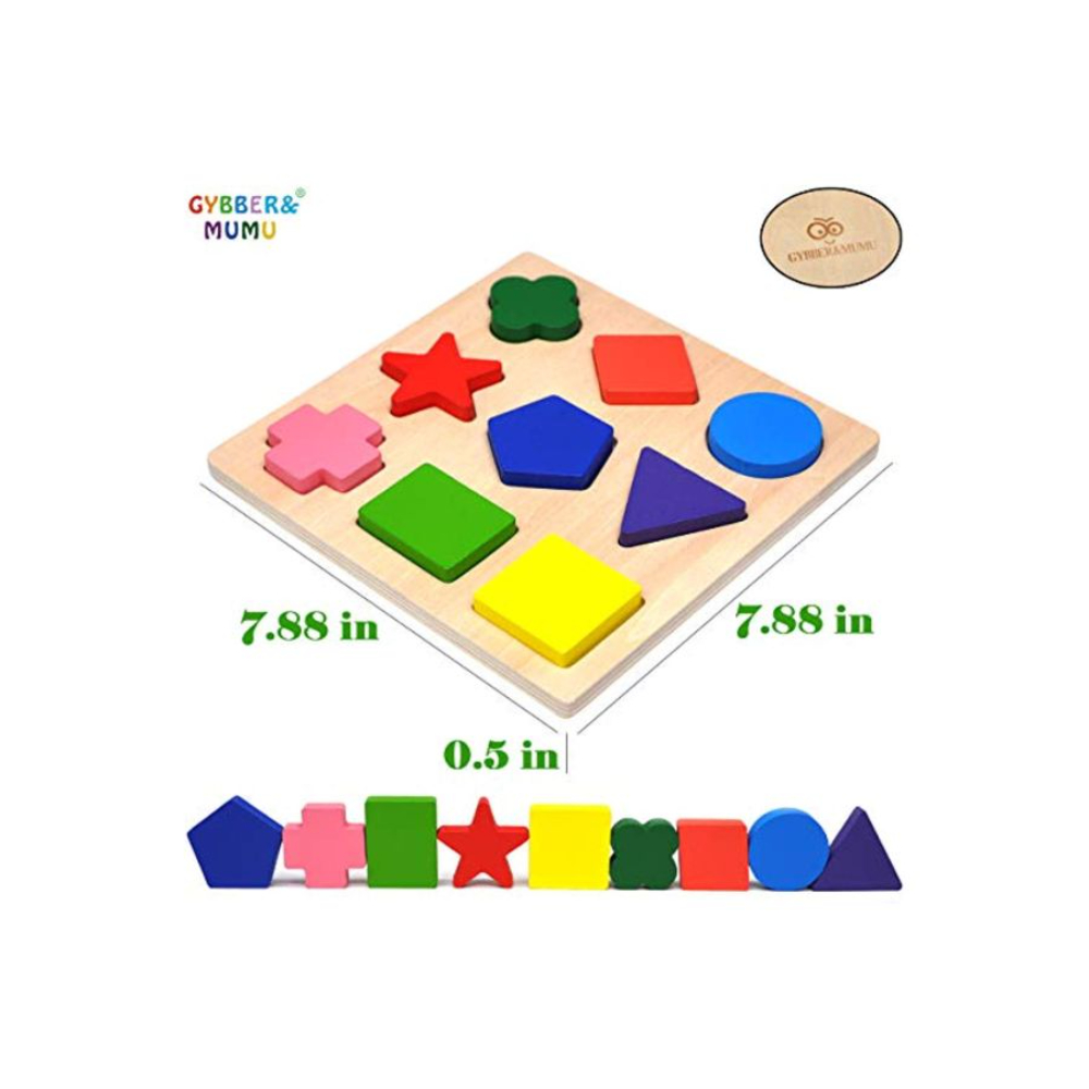 جايبير آند مومو مجموعة أحجيات خشبية لمرحلة ما قبل المدرسة - 9 قطع