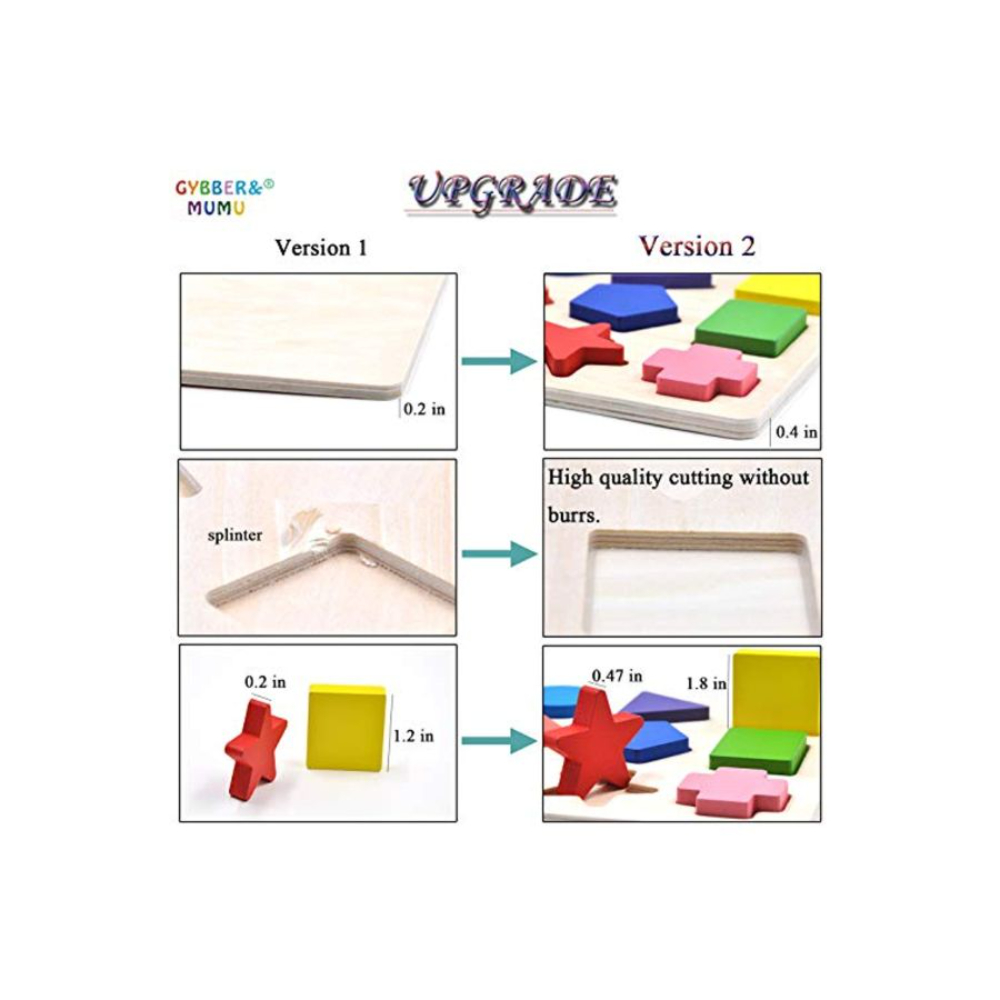 جايبير آند مومو مجموعة أحجيات خشبية لمرحلة ما قبل المدرسة - 9 قطع